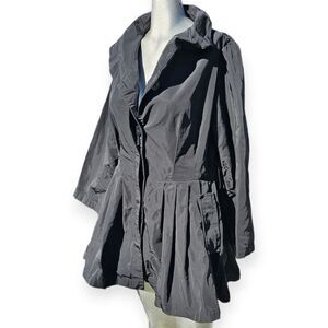 ✨ Fit & Flare Button-Front Jacket / Coat – Black ✨